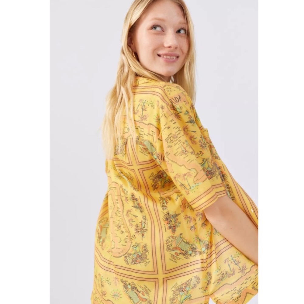 UO Gardenia Souvenir Button Down Top